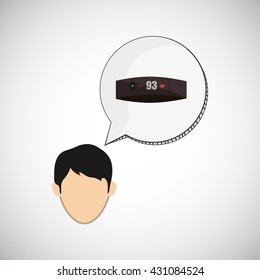 Wearable technology design. wireless icon. Flat illustration  , vector