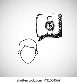 Wearable technology design. wireless icon. Flat illustration  , vector