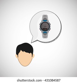 Wearable technology design. wireless icon. Flat illustration  , vector