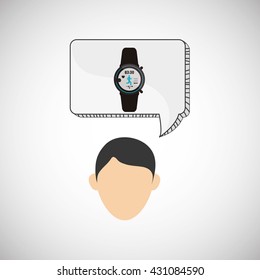 Wearable technology design. wireless icon. Flat illustration  , vector