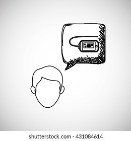 Wearable technology design. wireless icon. Flat illustration  , vector