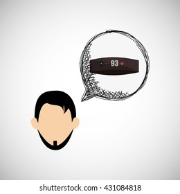 Wearable technology design. wireless icon. Flat illustration  , vector