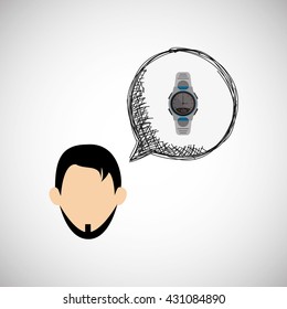 Wearable technology design. wireless icon. Flat illustration  , vector
