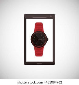 Wearable technology design. wireless icon. Flat illustration  , vector