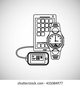 Wearable technology design. wireless icon. Flat illustration  , vector