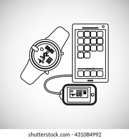 Wearable technology design. wireless icon. Flat illustration  , vector