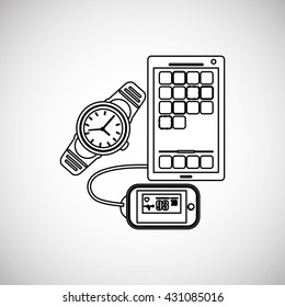 Wearable technology design. wireless icon. Flat illustration  , vector