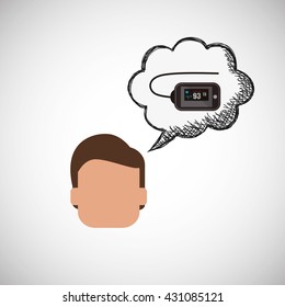 Wearable technology design. wireless icon. Flat illustration  , vector