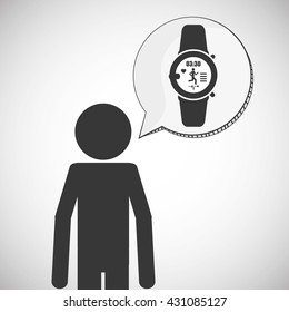 Wearable technology design. wireless icon. Flat illustration  , vector