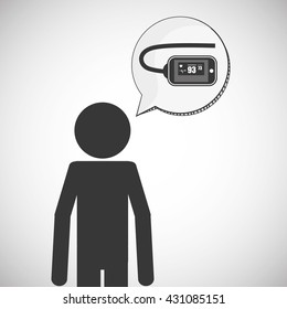 Wearable technology design. wireless icon. Flat illustration  , vector