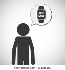 Wearable technology design. wireless icon. Flat illustration  , vector