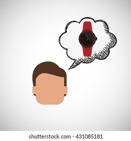 Wearable technology design. wireless icon. Flat illustration  , vector