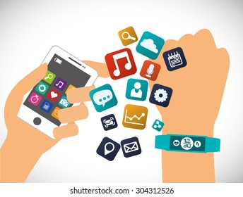 Wearable Technology digital design, vector illustration 10 eps graphic