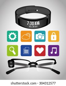 Wearable Technology digital design, vector illustration 10 eps graphic