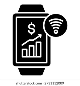 Ilustración vectorial de icono de glifo de Tecnología portátil