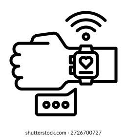 Wearable Technology Icon Line Design Vektorgrafik