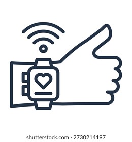 Wearable Technology Icon Line Design Vector Illustration