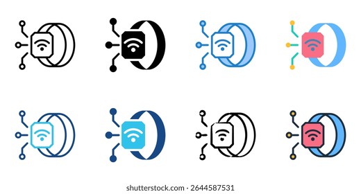 Wearable Technology icon set multiple style collection 
