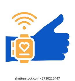Wearable Technology Icon Solid Color Design Vector Illustration