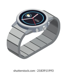 Tecnología usable composición isométrica con imagen aislada de gadget inteligente en ilustración vectorial de fondo en blanco