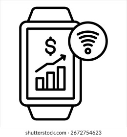 Wearable Technology Outline Icon Vector Illustration