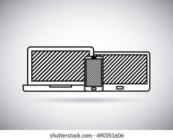 wearable technology set devices elstronics vector illustration design