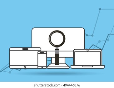 wearable technology set devices elstronics vector illustration design
