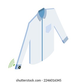 Wearable technology smart shirt isometric icon 3d vector illustration