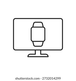 Tragbare Technologie und Smartwatch-Symbol auf dem Monitor