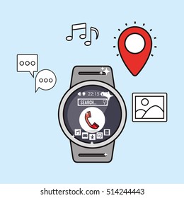 wearable technology smartwatch icon image 