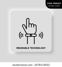 Wearable Technology. Thin line icon. Pixel perfect, editable stroke. Vector illustration