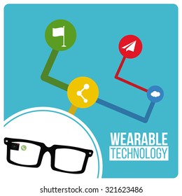 wearable technology vector over color background