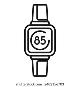 Wahrnehmbare Tracksymbol Symbol Umriss Vektorgrafik. Fitness-Armband. Geräteschutzsport