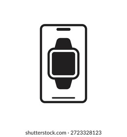Dispositivo de reloj portátil en interfaz de teléfono inteligente sólido