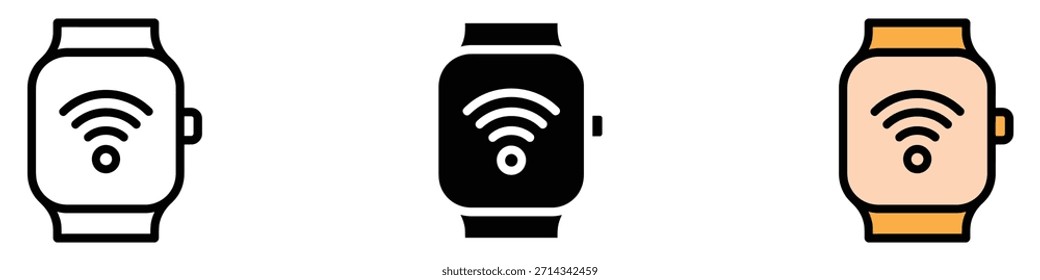 Vector del icono del reloj. símbolo elegante de los relojes inteligentes. Ilustración vectorial.