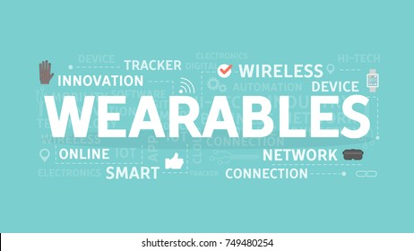 Wearables concept illustration. Idea of wireless, network and devices.