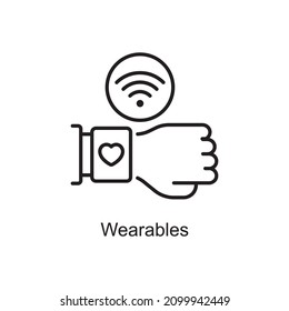 Wearables vector outline Icon Design illustration. Internet of Things Symbol on White background EPS 10 File