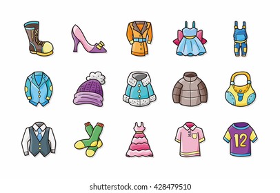Wearing and clothes icons set,eps10