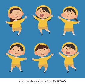wearing daycare center uniform children illustration
