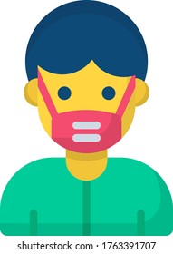 icono de color plano con máscara facial 