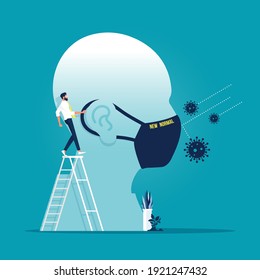 Wearing face mask prevention from coronavirus disease outbreak vector illustration