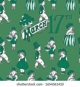 Wearing in Green. St. Patrick`s Day greetings. Vector illustration