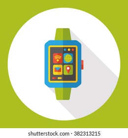 wearing i-watch flat icon