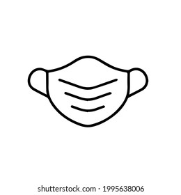 wearing a mask correctly against to new covid-19 coronavirus vector icon symbol in linear black colored style.