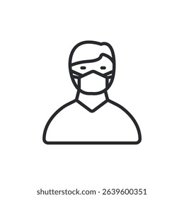 wearing mask icons isolated on White Background. Flat style design
