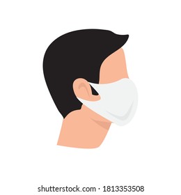wearing a mask illustration icon. vector