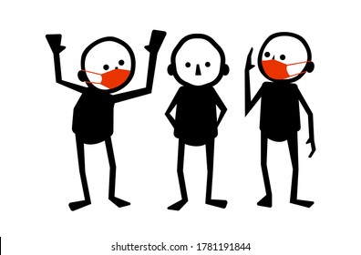 wearing mask, please wear a mask vector sign