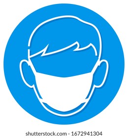 wearing mask sign information. vector illustration