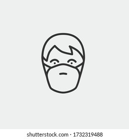 Señal de ilustración de icono vectorial de máscara de uso