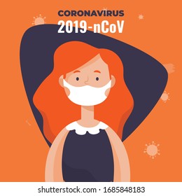 wearing protective Medical mask for prevent corona virus/Corona virus in China,Italy,Spain, USA/Novel corona virus /cartoon character in white medical face mask.